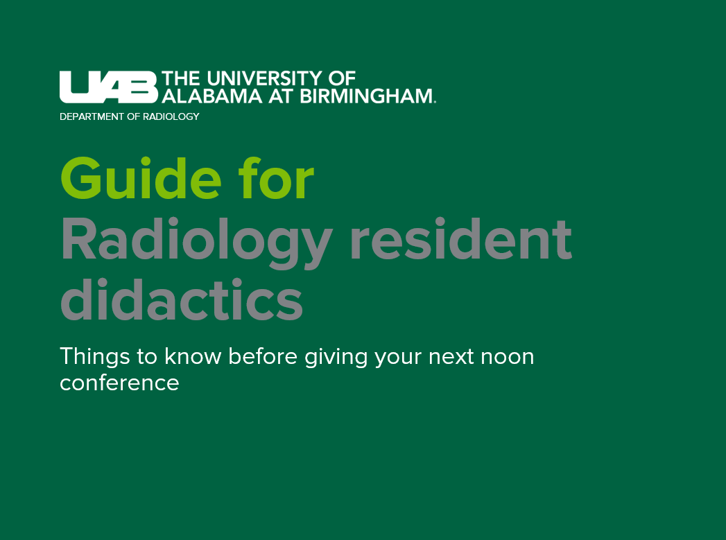 Guide For Radiology Resident Didactics