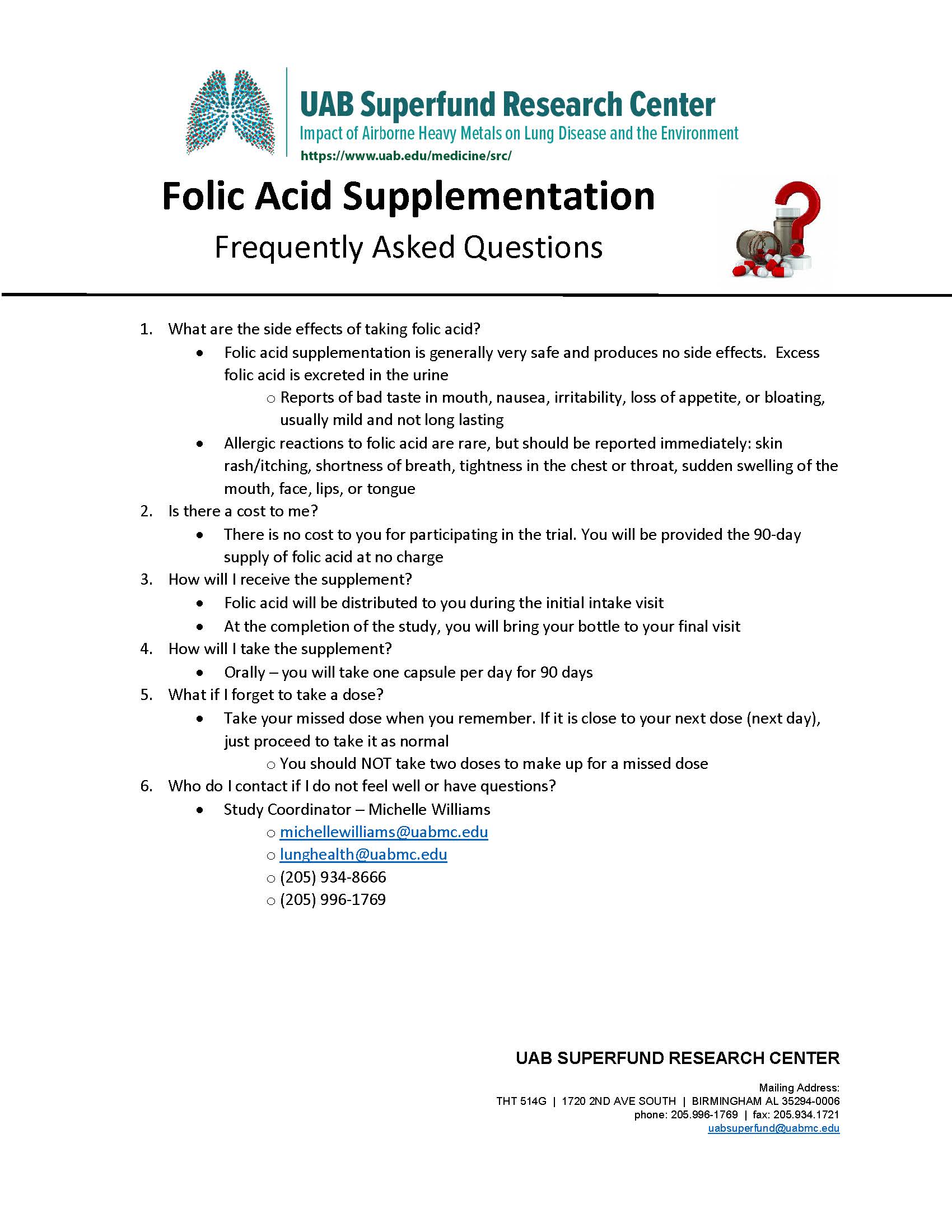 Folic Acid FAQ