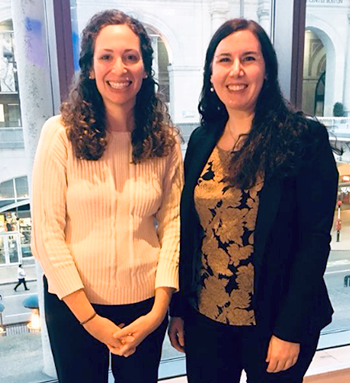 Dr. Rachael Lancaster, left, and Dr. Emily Spangler, right, attend the UAB Department of Surgery reception and silent auction on Oct. 22 at the 2018 American College of Surgeons Clinical Congress, where they were inducted into the ACS Fellowship program the day prior.