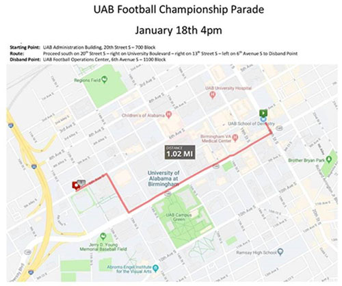 Champ Parade Route