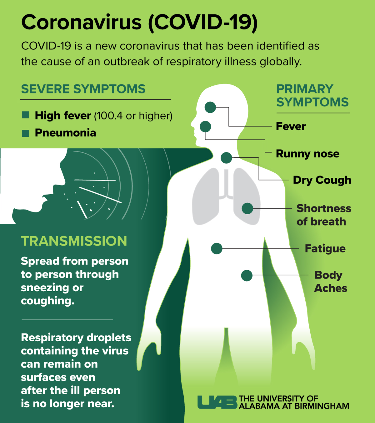 Coronavirus Symptoms graphic