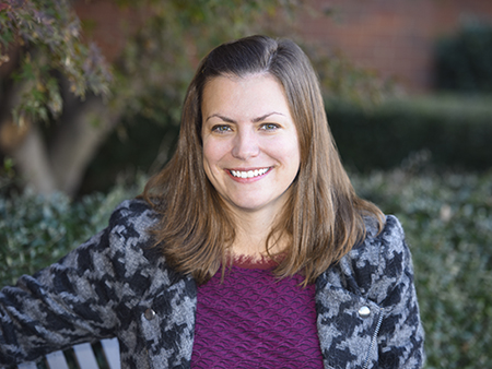 Environmental head shot of Dr. Stacy Krueger, PhD (Assistant Professor, Biology), 2017.