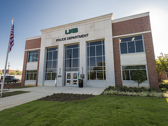 Front exterior of the new UAB Police and Public Safety Department Headquarters, 2018.