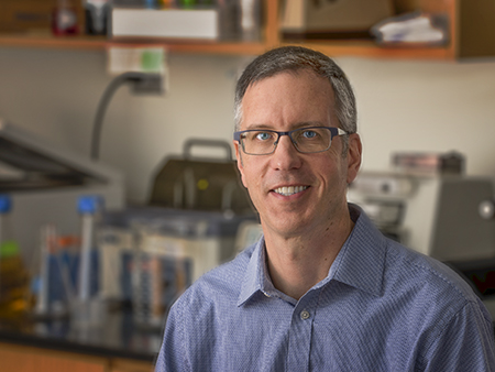 Environmental head shot of Dr. Erik Roberson, MD (Associate Professor, Neurology), 2017.