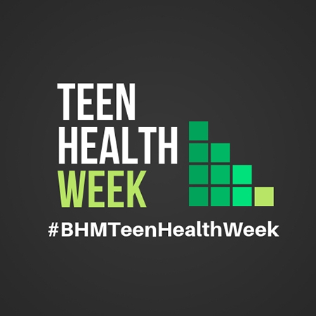 Teen Health Week logo w. hashtag