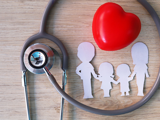 Health insurance concept,save money for heart disease,family