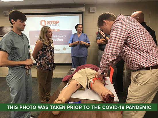 UAB's Division of Trauma and Acute Care Surgery conducts Stop the Bleed training at schools and other community locations.