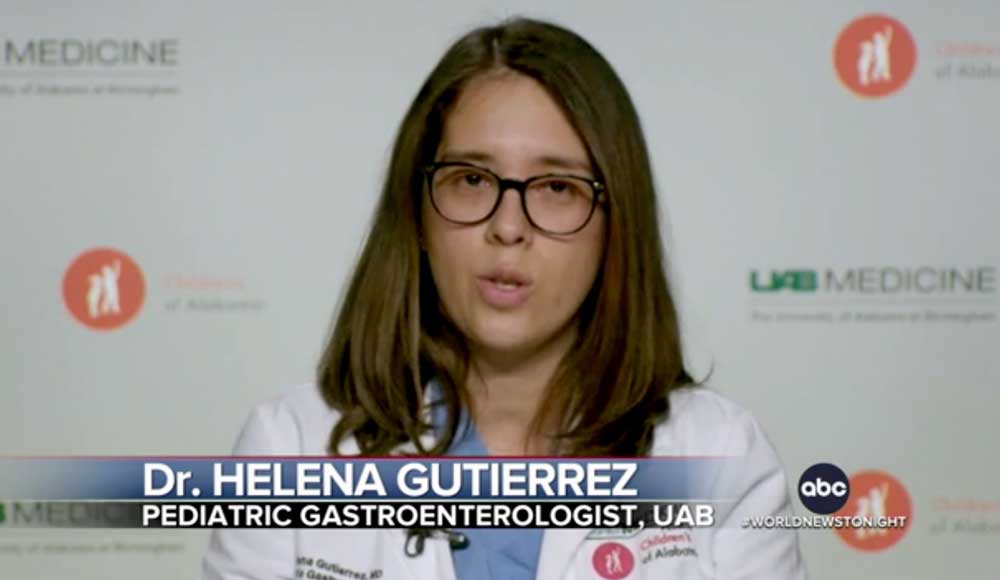 Helena Gutierrez, MD on ABC World News Tonight discussing the mysterious outbreak of severe hepatitis among children