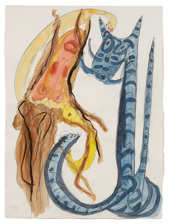 Inside Thornton Dial Upsidedown Lade with the Longneck Tiger 1991