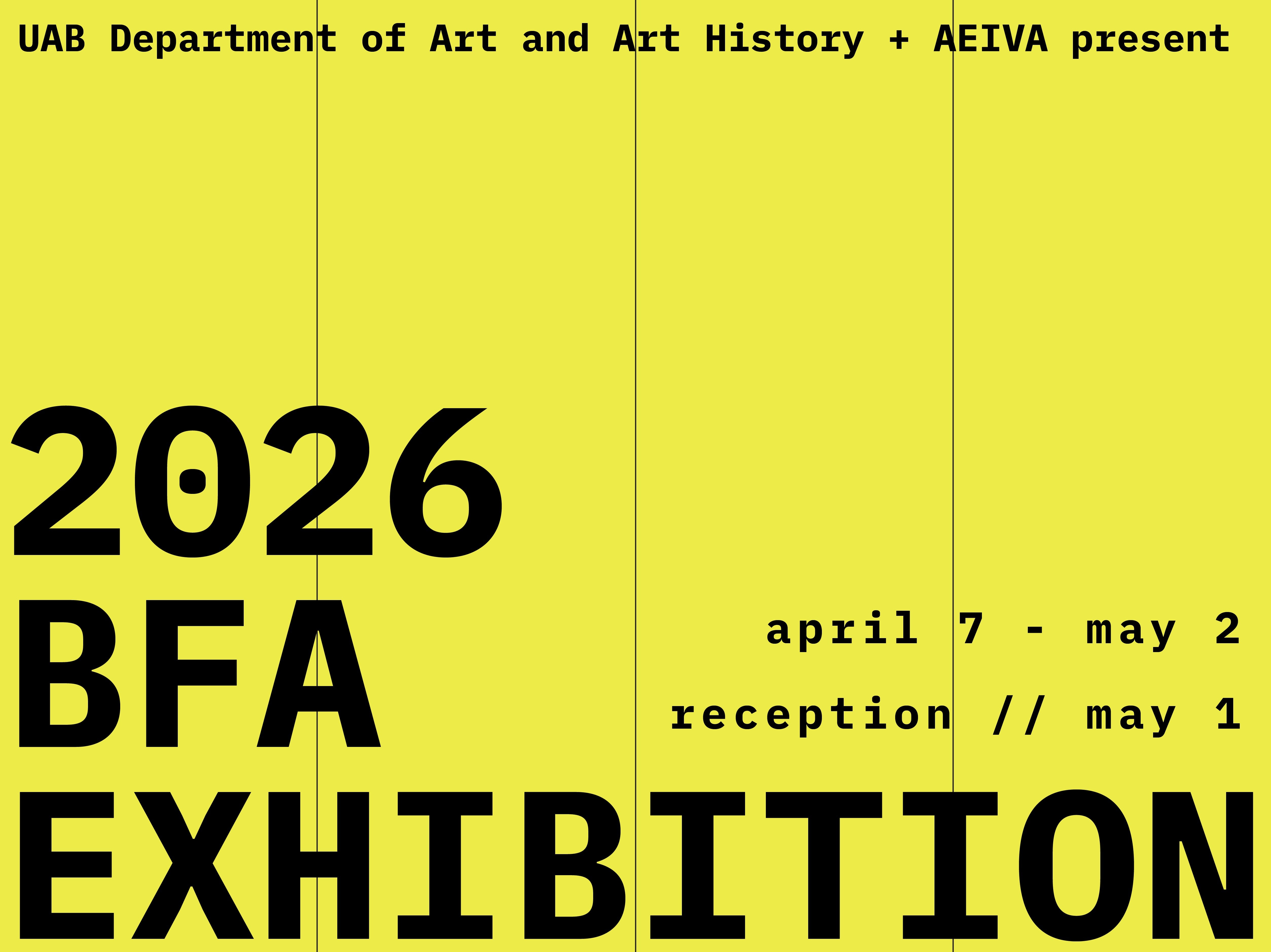 April 7-May 2, UAB student art featured in BFA exhibition at UAB’s AEIVA –