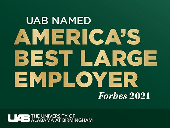 UAB named America’s No. 1 Best Large Employer 2021 by Forbes