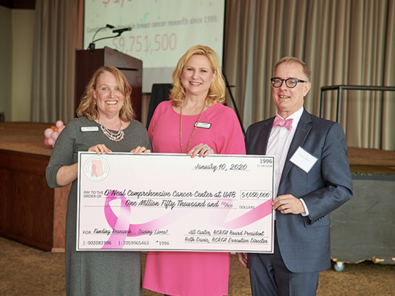 O’Neal Comprehensive Cancer Center receives record-breaking $1.05 million donation from BCRFA