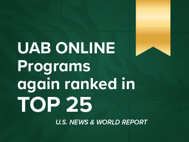 UAB Online continues to shine in latest US News &amp; World Report rankings