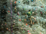 Photo of student climbing UAB Campus Recreation Center wall