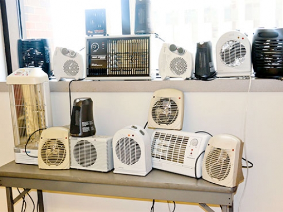 Space heater collection highlights conservation, cost-cutting efforts at UAB School of Public Health