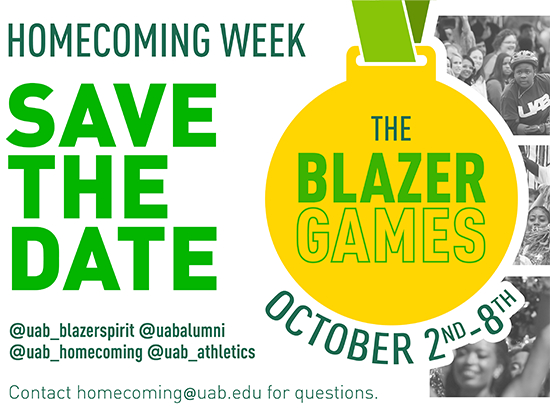 UAB Homecoming Week is Oct. 2-8, with new Blazer Bingo this year