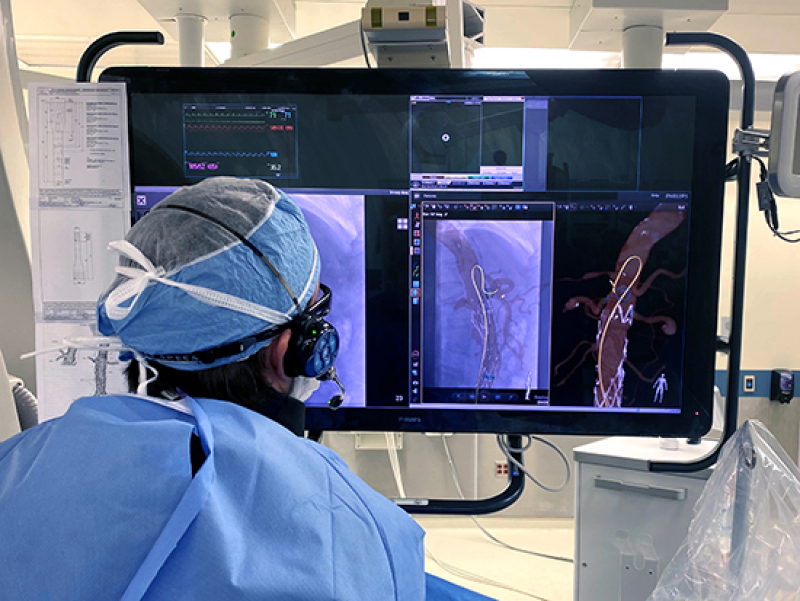 UAB is one of only six centers in the world with this technology, which enables 3D device visualization using light to guide navigation of wires and catheters through blood vessels.   