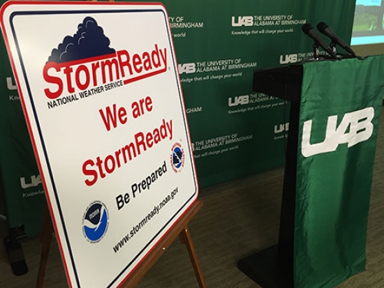 UAB recognized as a StormReady university