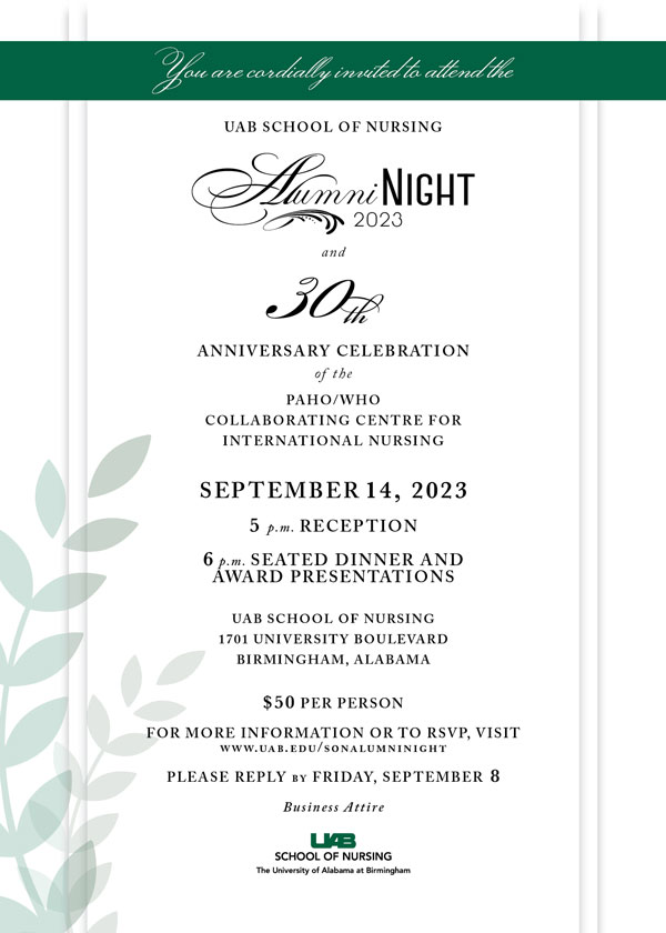Alumni Night 2023 Invitation