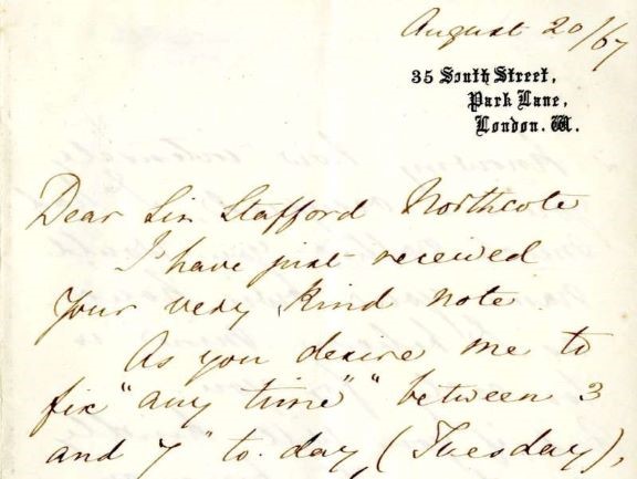 Letter Number 18: August 20, 1867 - Florence Nightingale letter to Sir Stafford Northcote