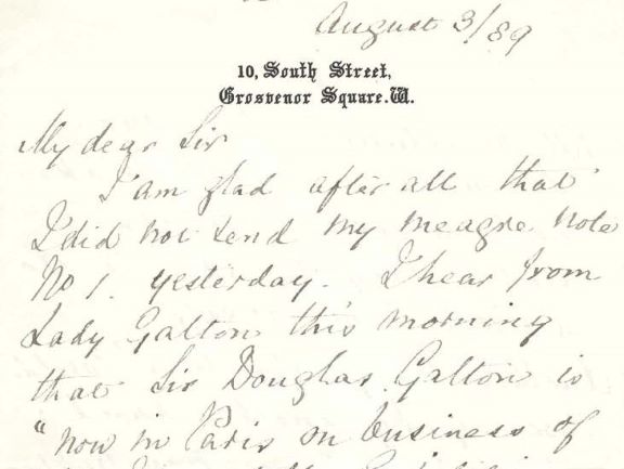 Letter Number 8: August 3, 1889 - Florence Nightingale letter to Thomas Gillham Hewlett