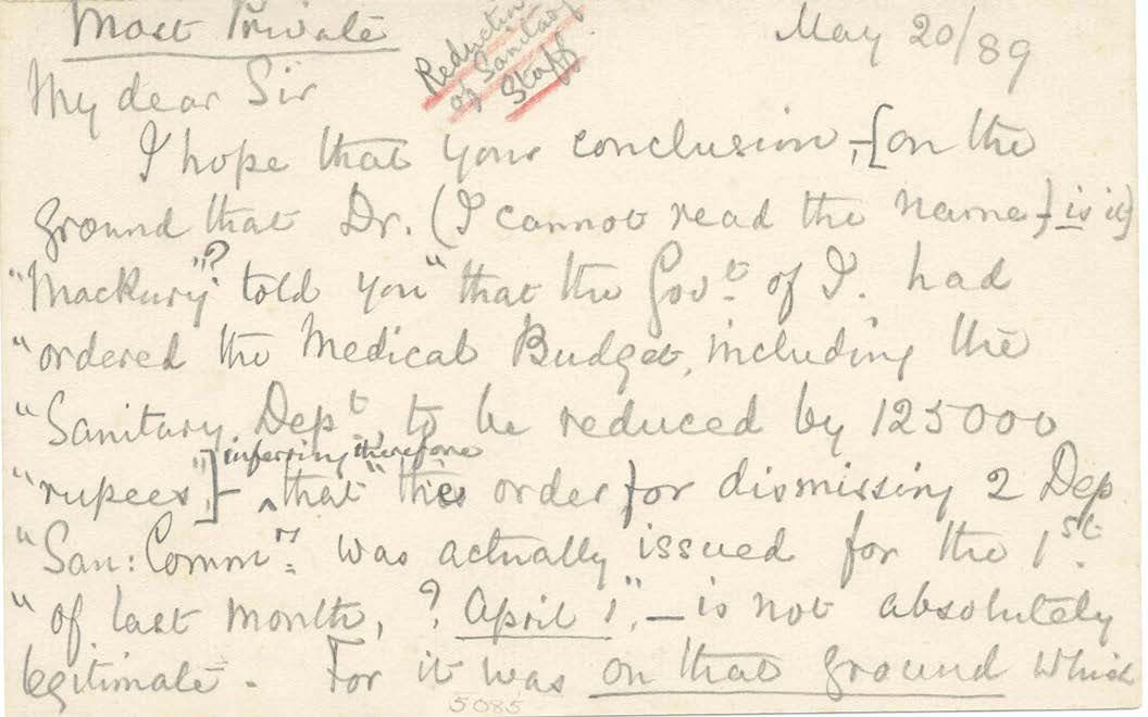 Letter Number 9: May 20, 1889 - Florence Nightingale letter to Thomas Gillham Hewlett