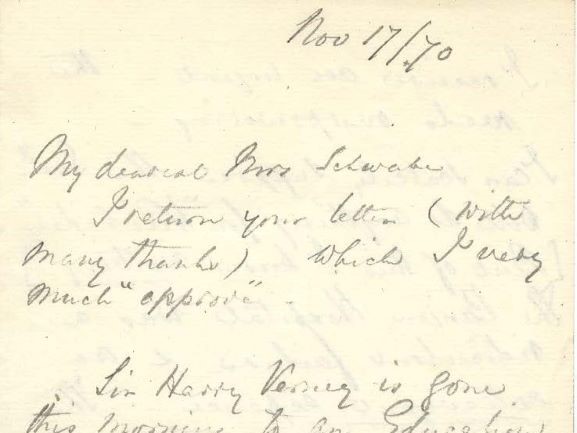 Letter Number 10: November 17, 1870 - Florence Nightingale letter to Madame Schwabe