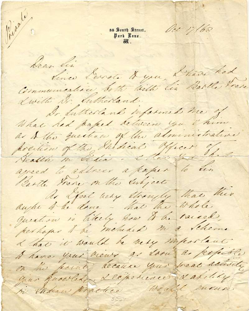 Letter Number 4: October 17, 1868 - Florence Nightingale letter to Thomas Gillham Hewlett