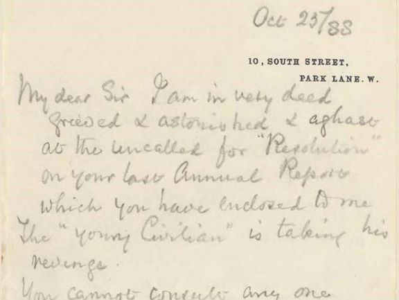 Letter Number 15: October 25, 1888 - Florence Nightingale letter to Thomas Gillham Hewlett