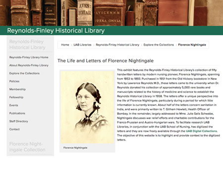 UAB Reynolds-Finley Historical Library Florence Nightingale Collection