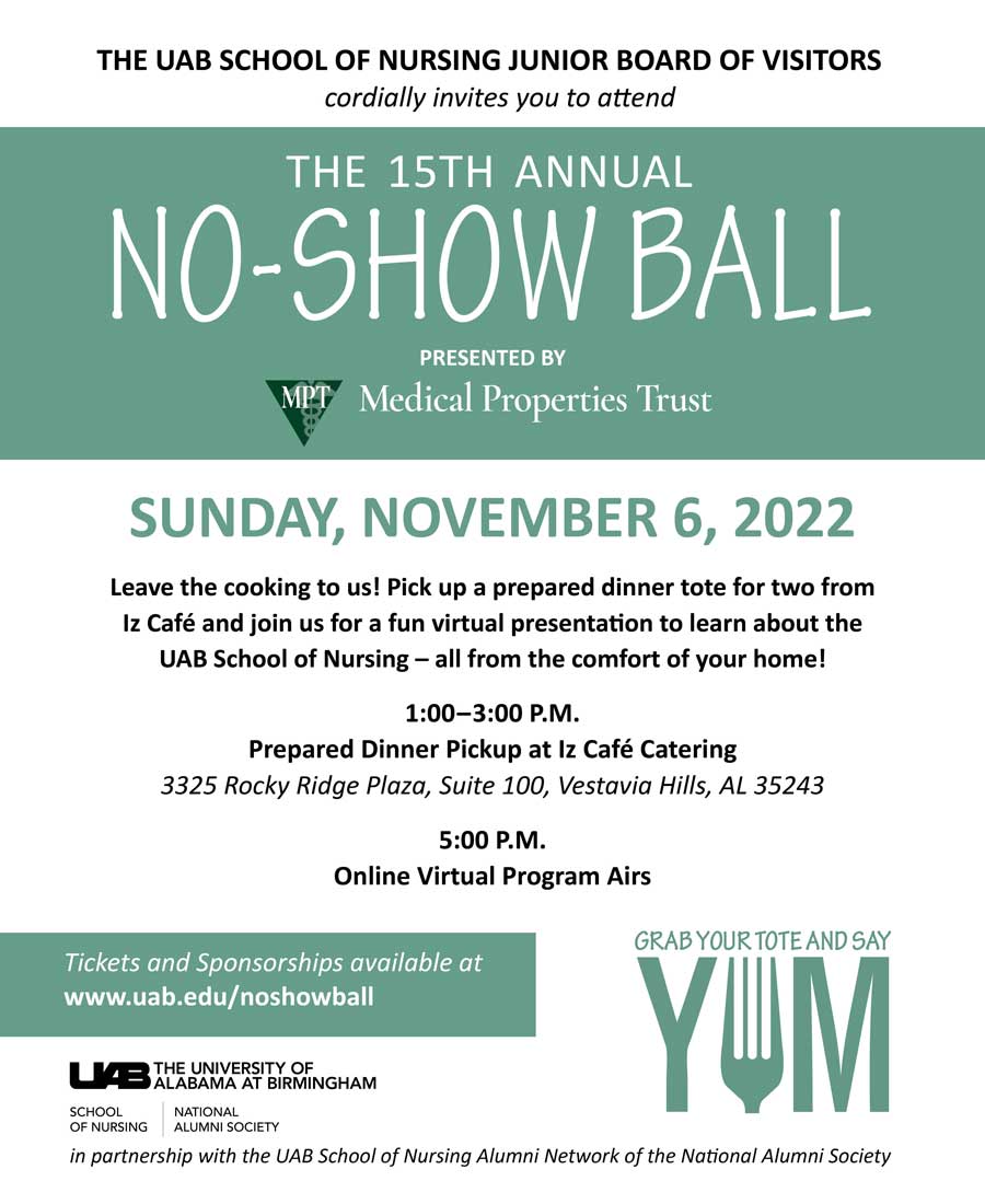 2022 UAB School of Nursing No-Show Ball Invitation