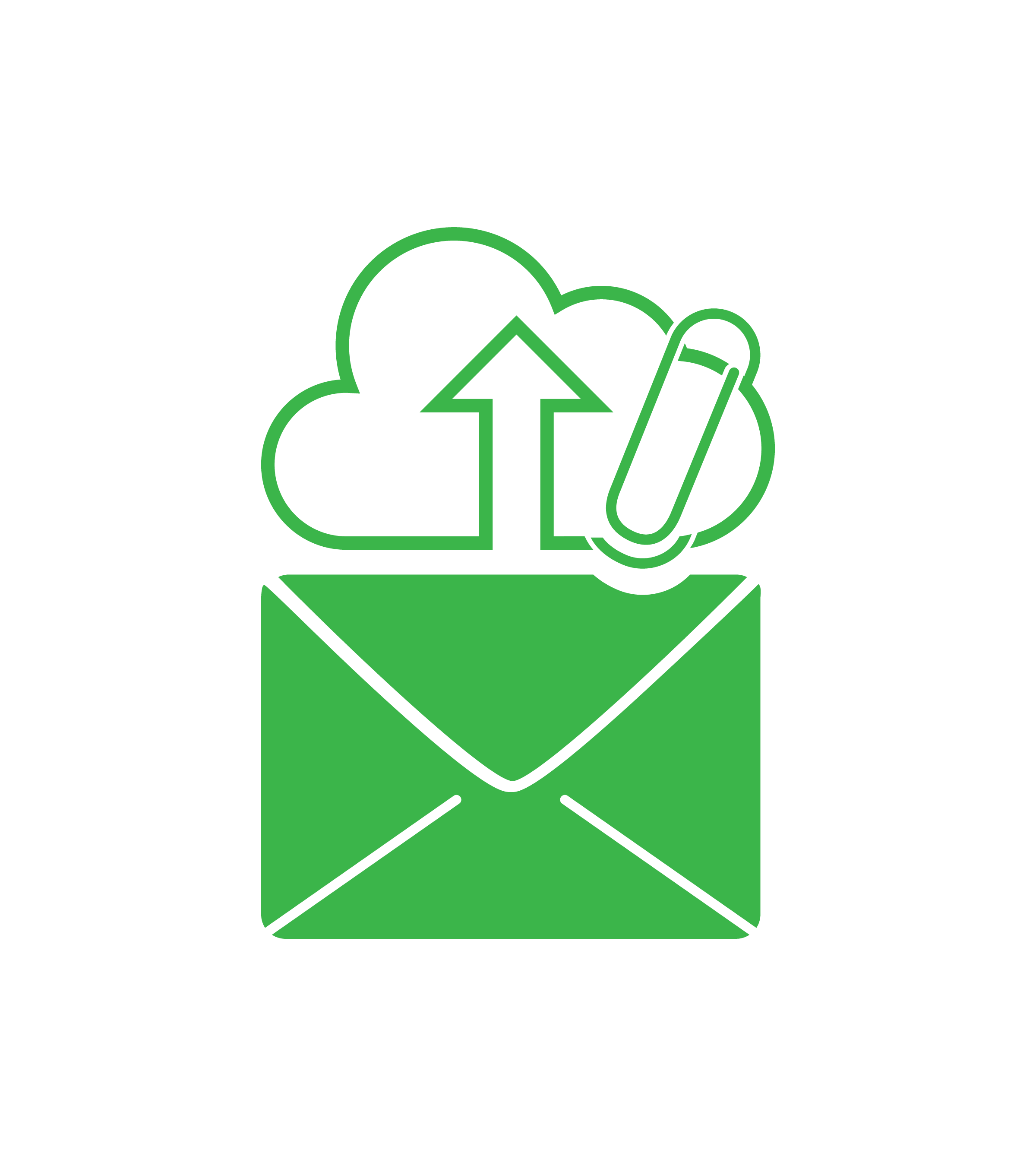 Icon: Envelope with arrow pointing to cloud. 