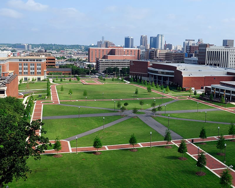 Aerial view of UAB campus