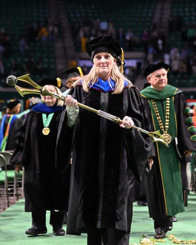 Faculty leading the way at a UAB commencement ceremony. 