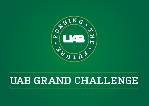 Forge the Future and UAB Grand Challenge text with UAB logo.
