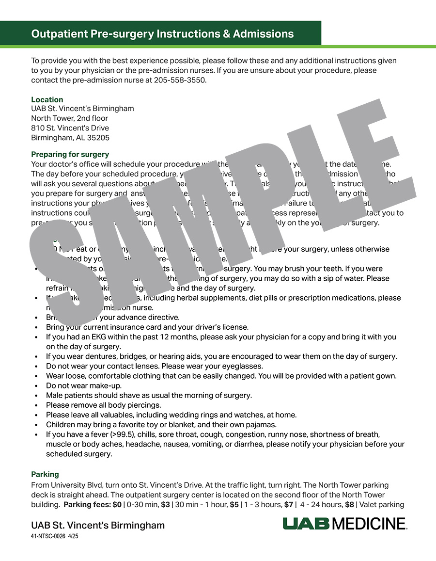 NT PRE-SURGERY FLYER