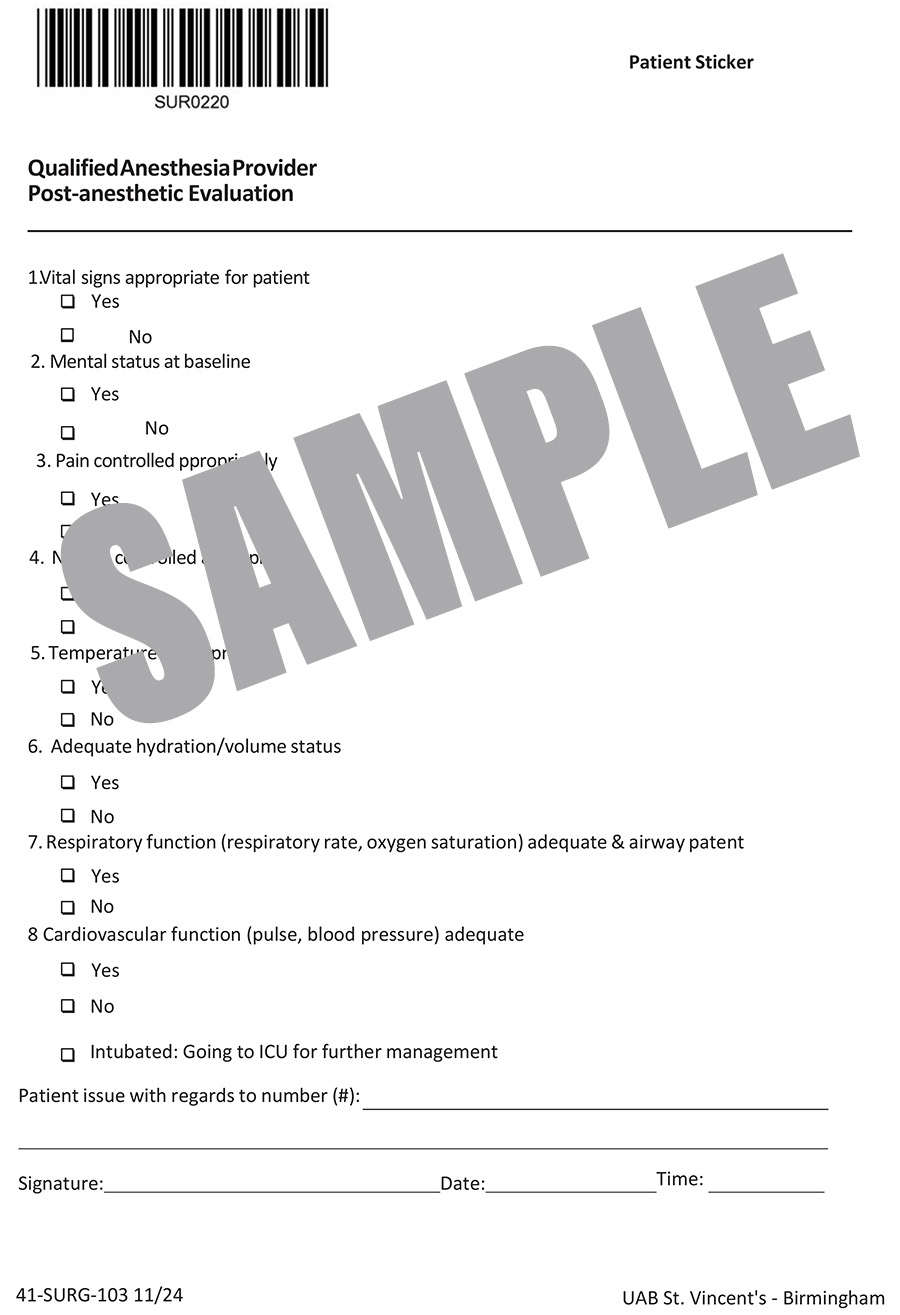 POST ANESTESIA EVALUATION