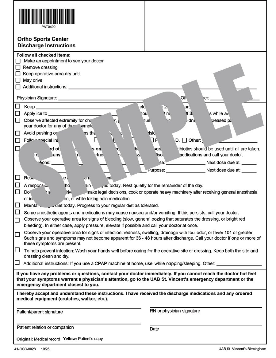 DISCHARGE INSTRUCTIONS