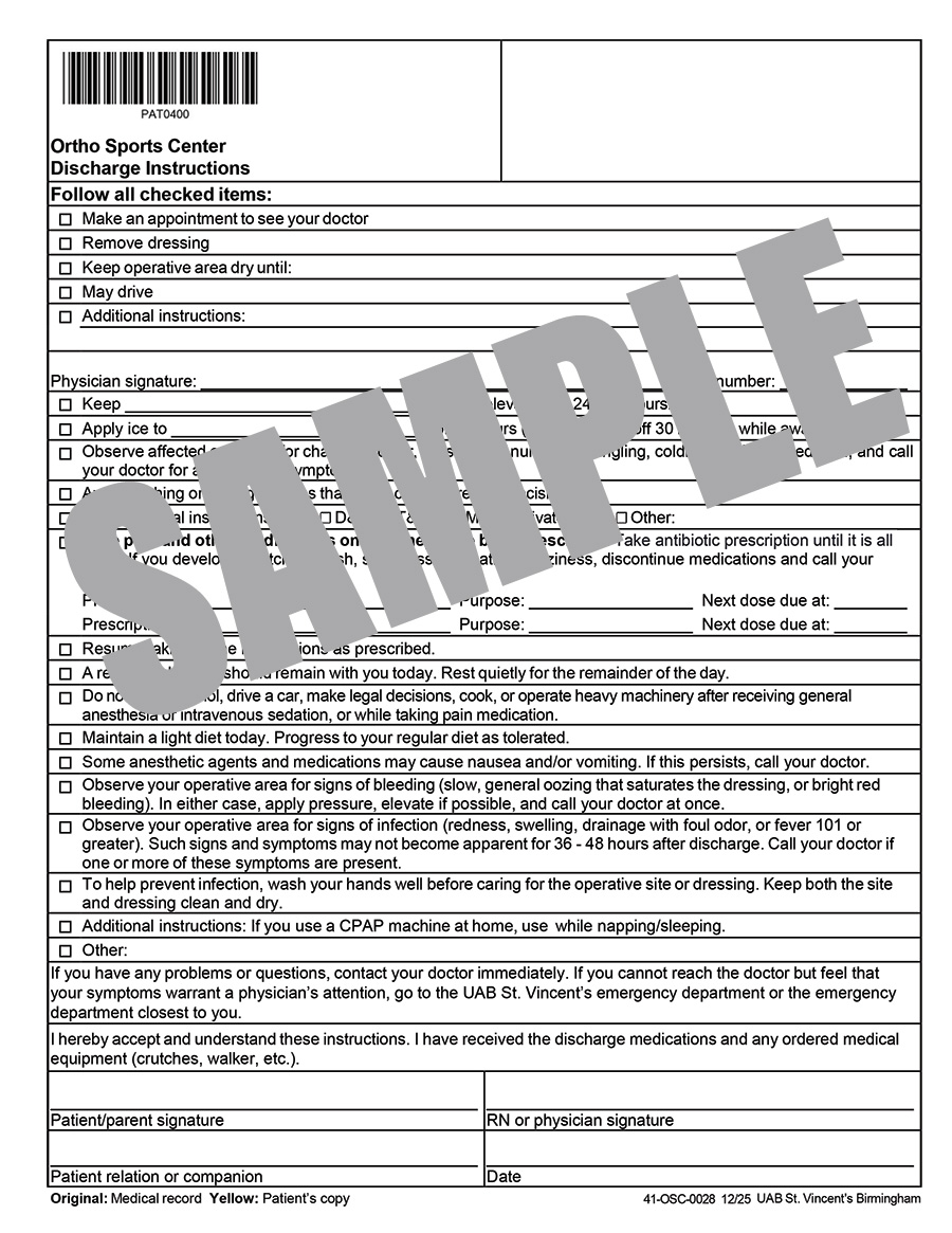 DISCHARGE INSTRUCTIONS