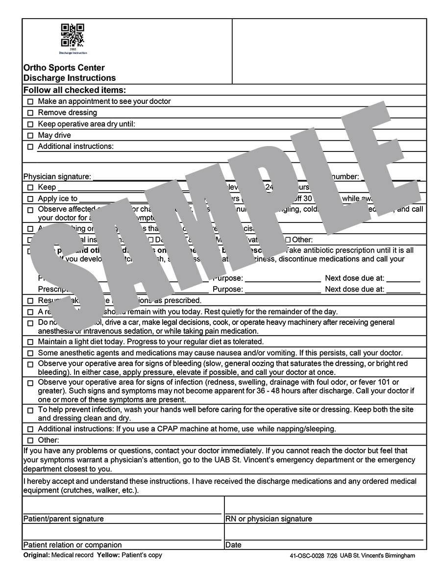 DISCHARGE INSTRUCTIONS