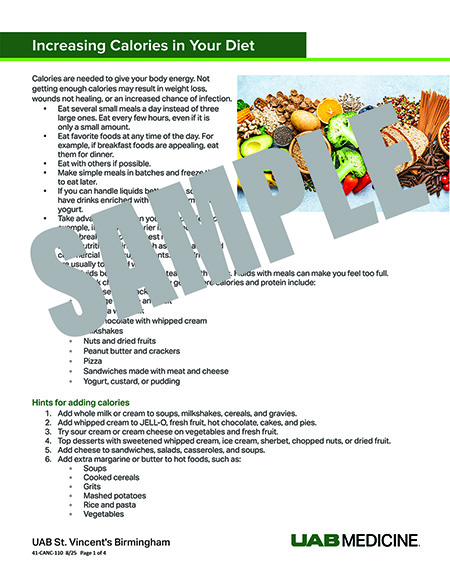 INCREASING CALORIES IN YOUR DIET