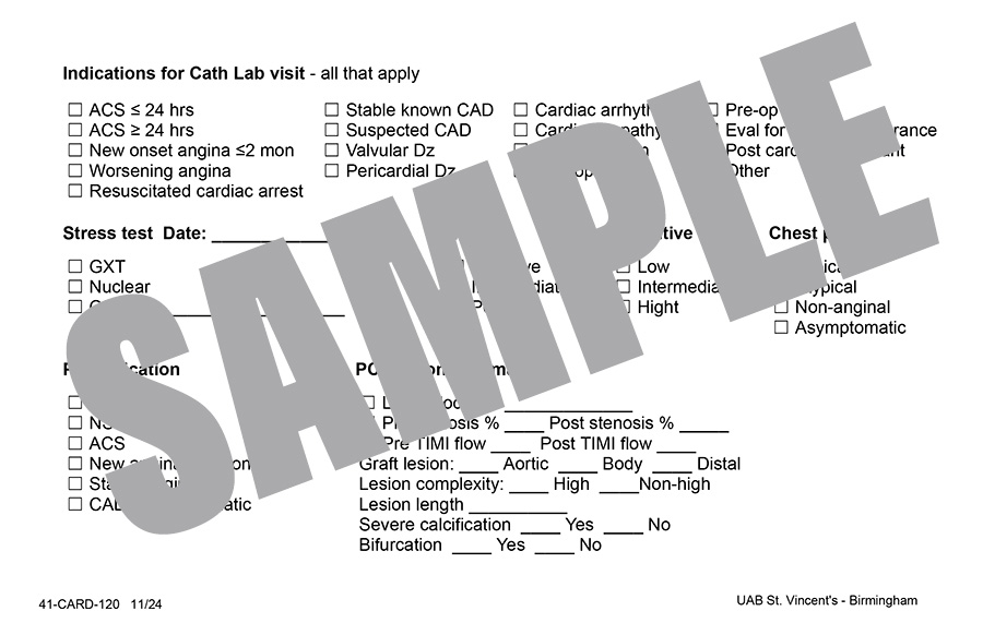 INDICATIONS FOR CATH LAB VISIT