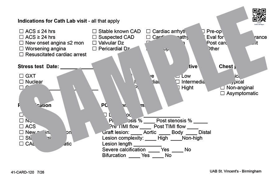 INDICATIONS FOR CATH LAB VISIT