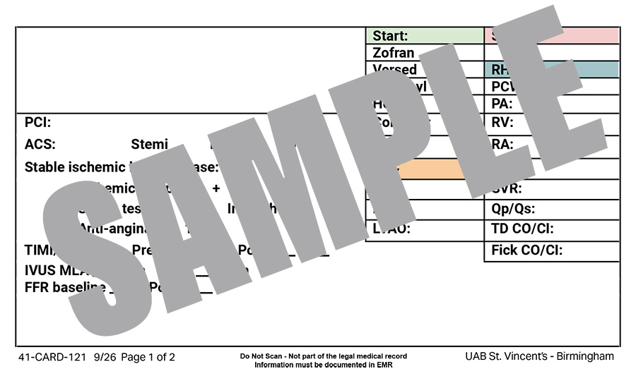 CATH LAB CARD