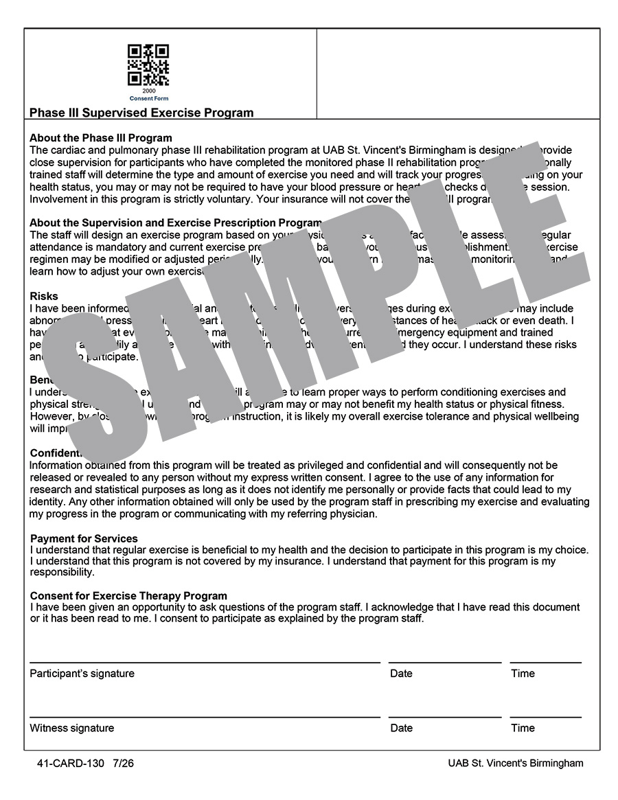 PHASE III SUPERVISED EXCERCISE PROGRAM