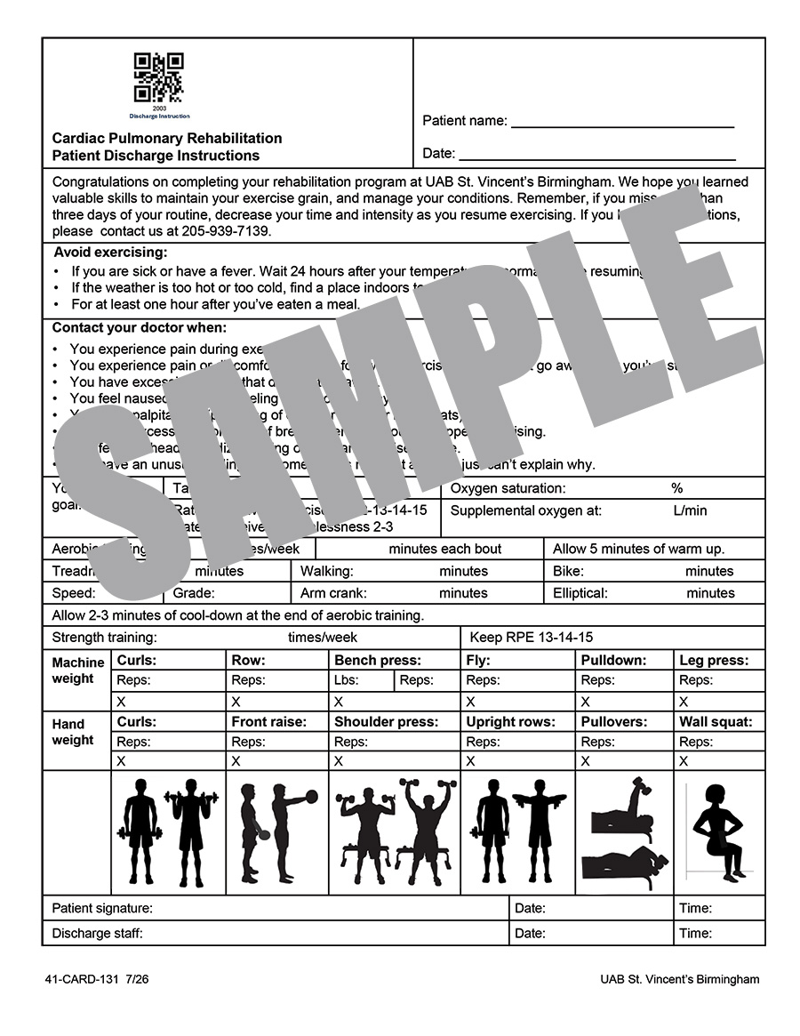 CARDIAC REHAB DISCHARGE INSTRUCTIONS