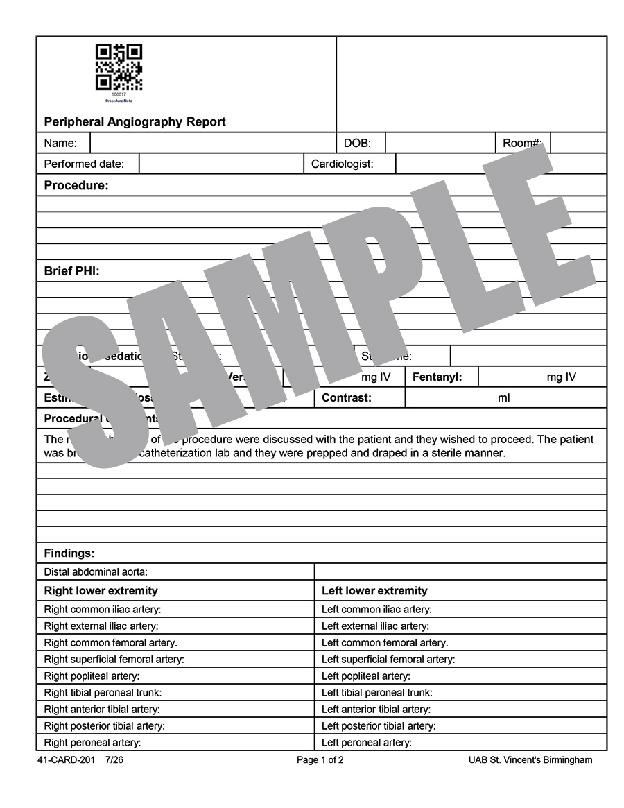 PERIPHERAL ANGIOGRAPHY REPORT