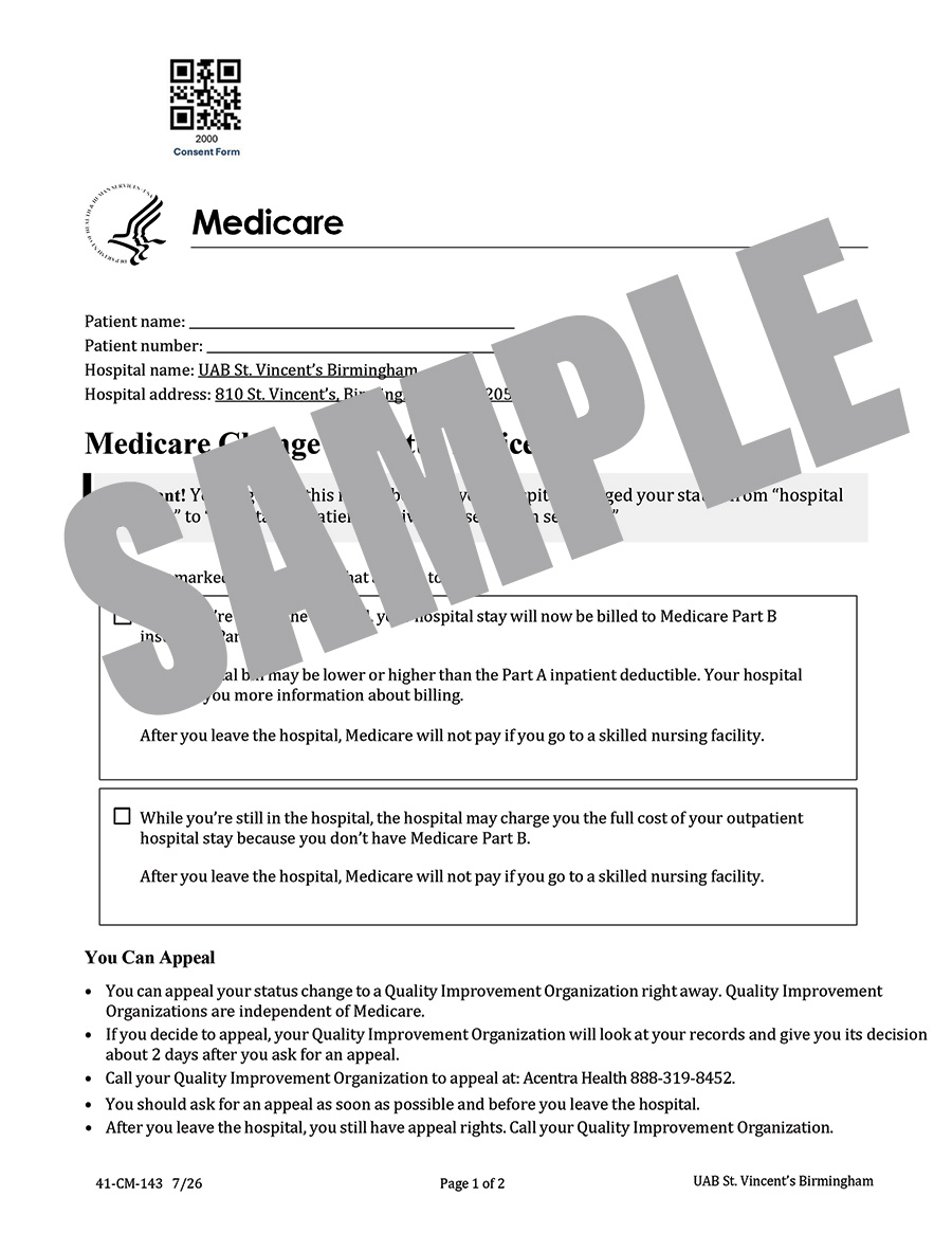MEDICARE CHANGE OF STATUS NOTICE