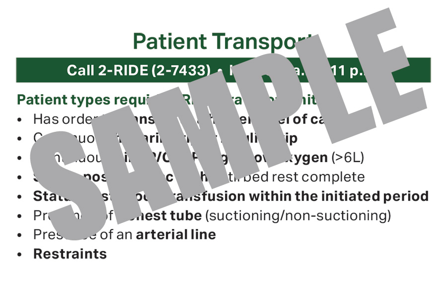 PATIENT TRANSPORT BADGE BUDDY