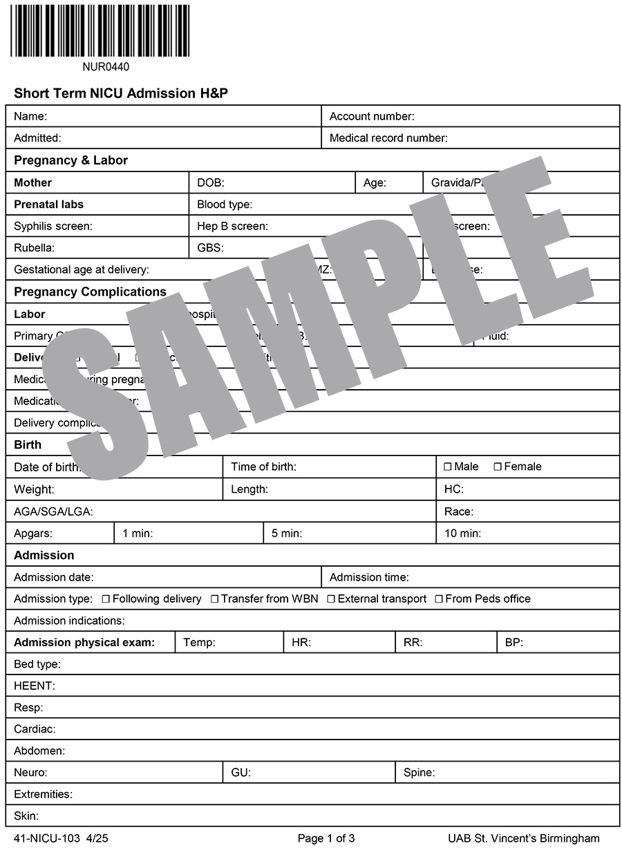 SHORT TERM ADMISSION